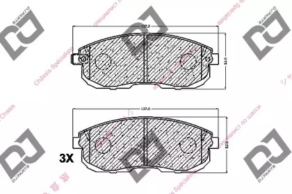 Комплект тормозных колодок DJ PARTS BP1502